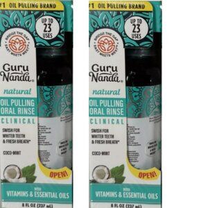Guru Nanda Coconut Oil Pulling Natural Whitening Oral Rinse 8oz 2PK 4/26